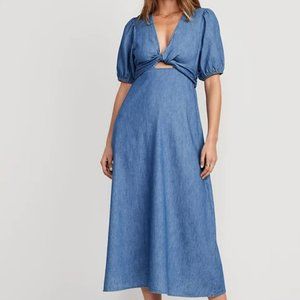 NWT Fit & Flare Twist-Front Maxi Dress for Women